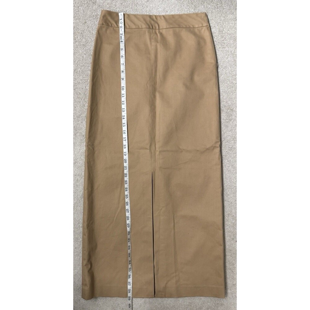 Vintage 2002 Banana Republic Factory Y2K Camel Maxi Skirt Front Slit Minimalist - Picture 6 of 11